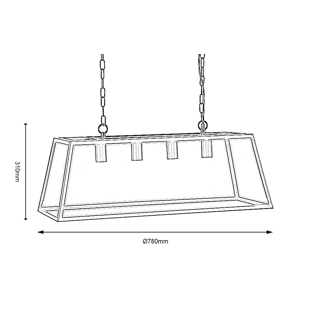 Riga 4 Light Pendant - ANTIQUE BRASS