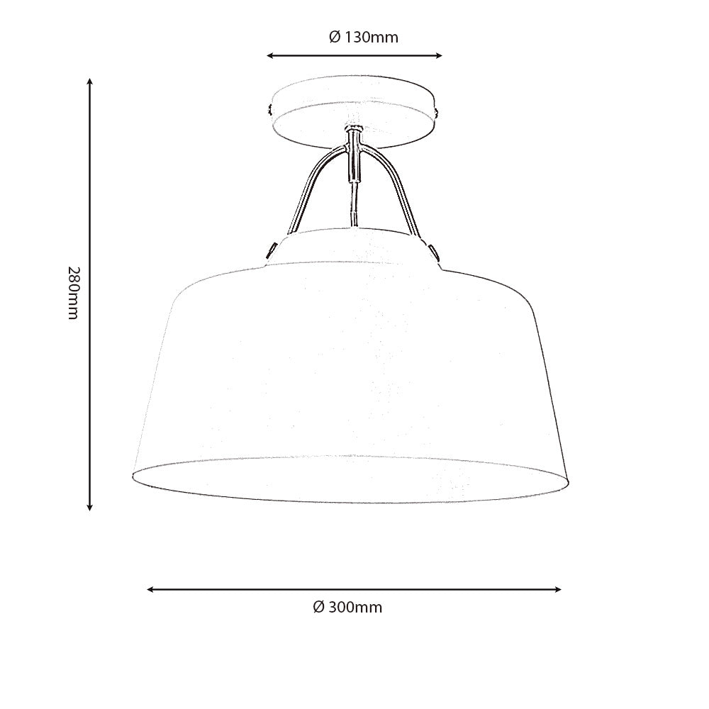 CLERMONT SEMI FLUSH IVORY