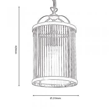 FERN LANTERN WITH RIBBED GLASS