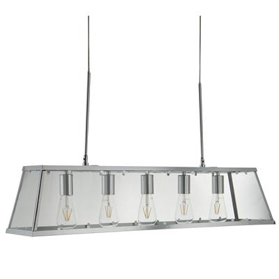 Voyager 5Lt Bar Pendant - Chrome Metal & Glass