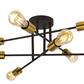 Armstrong 8LT Semi-Flush - Black & Satin Brass Metal