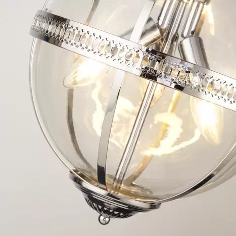 Coronet 3 Light Chrome With Clear Glass Pendant Light