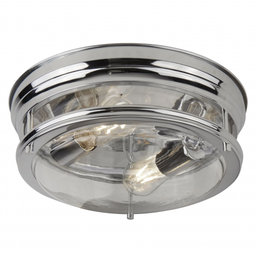 GLASGOW 2LT FLUSH - CHROME METAL & CLEAR GLASS