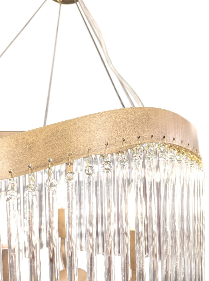 Harp 3lt Pendant in Aged Brass