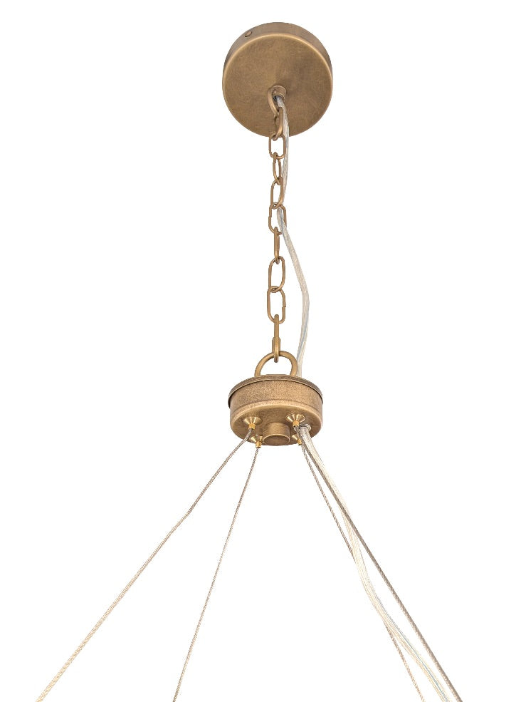 Harp 3lt Pendant in Aged Brass