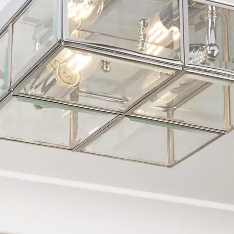 Pisa 2Lt Flush - Chrome Metal & Clear Bevelled Glass