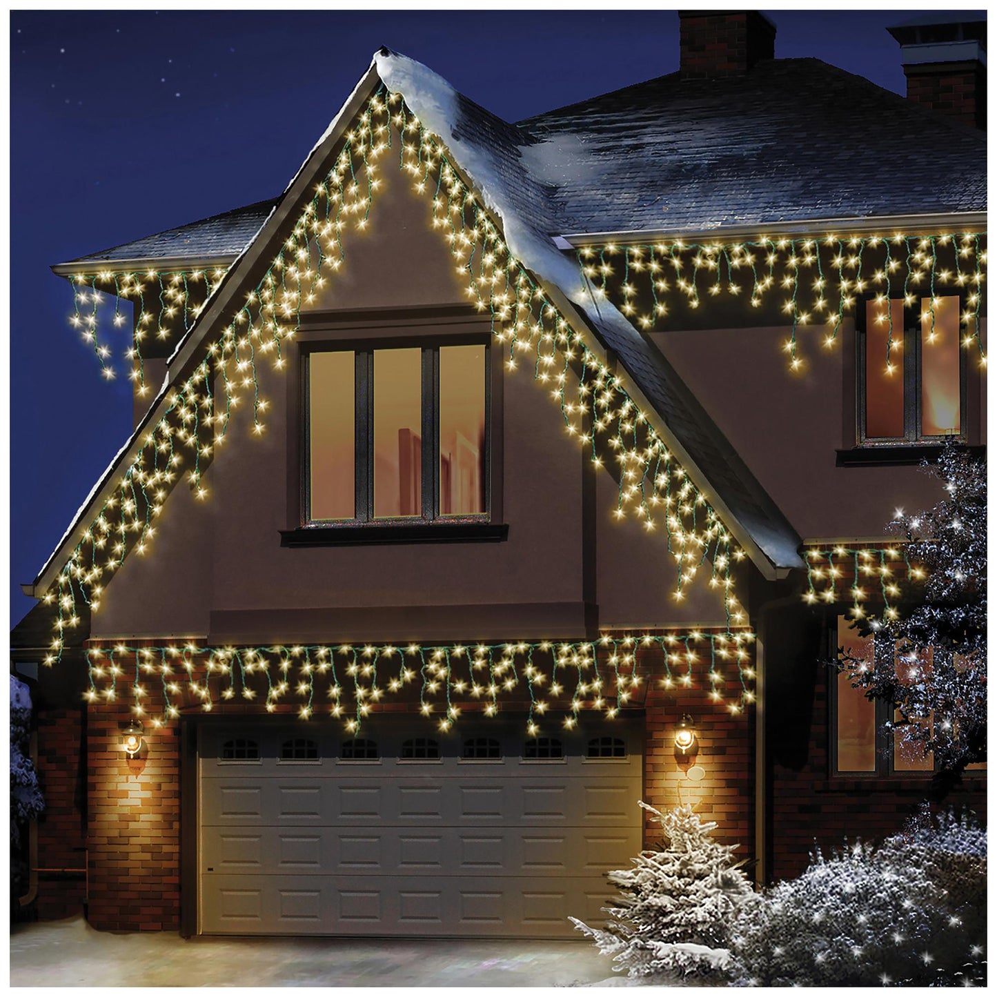 360 LED Snowing Icicle White Lights with Timer - LV162183W.