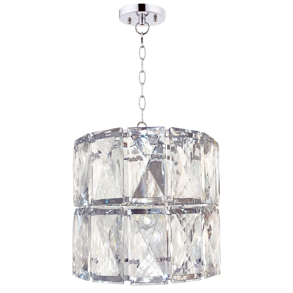 Aurora 1 Light Crystal Pendant Polished Chrome