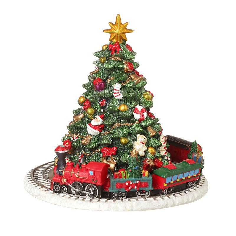 Christmas -MUSIC REVOVLING TREE WITH TRAIN (trT)