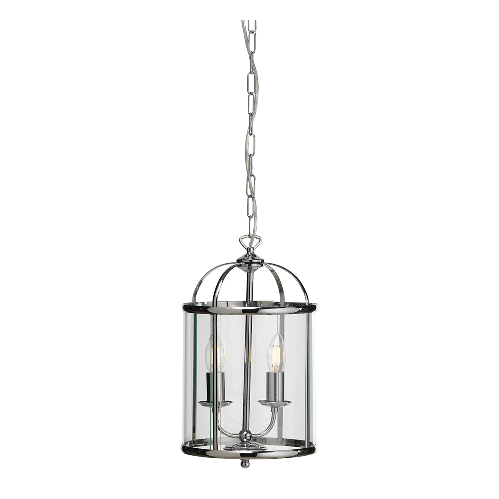 Fern Ceiling Lantern Chrome 2 Light
