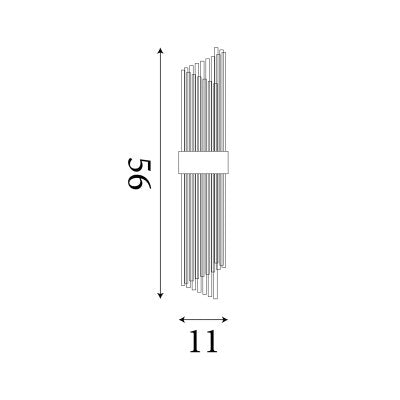 Lara 2 Light Wall Light in Gold Finish With Clear Glass Rods