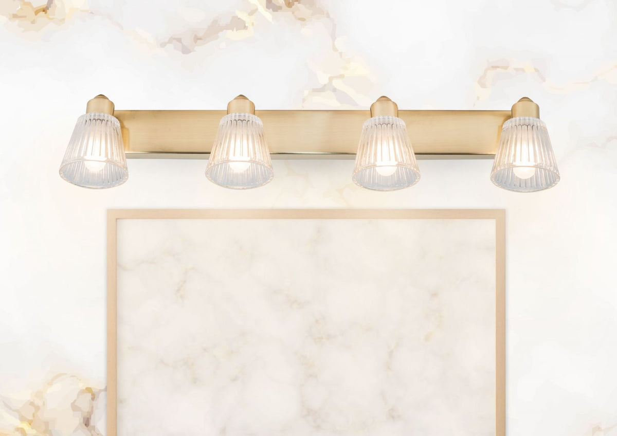 Gatsby 4 Light Bathroom Wall Light Satin Brass
