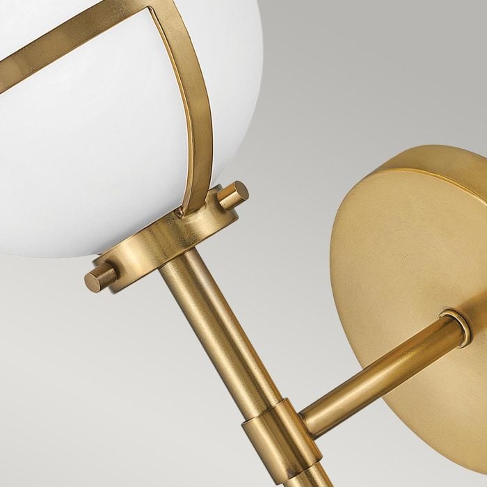 Hollis 1 Light Wall Light - Heritage Brass, Steel, Opal Glass