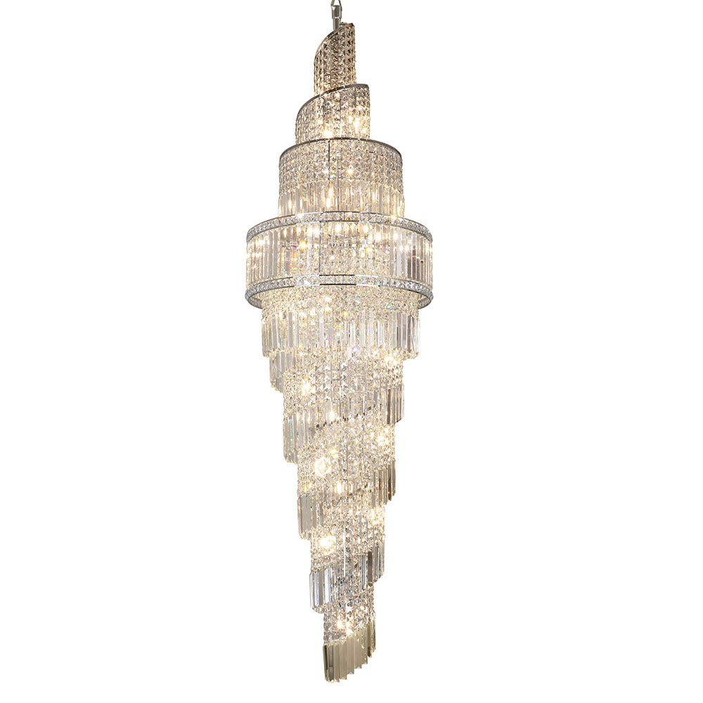 Isla 24 Light 2200mm Crystal Polished Chrome Ceiling Light