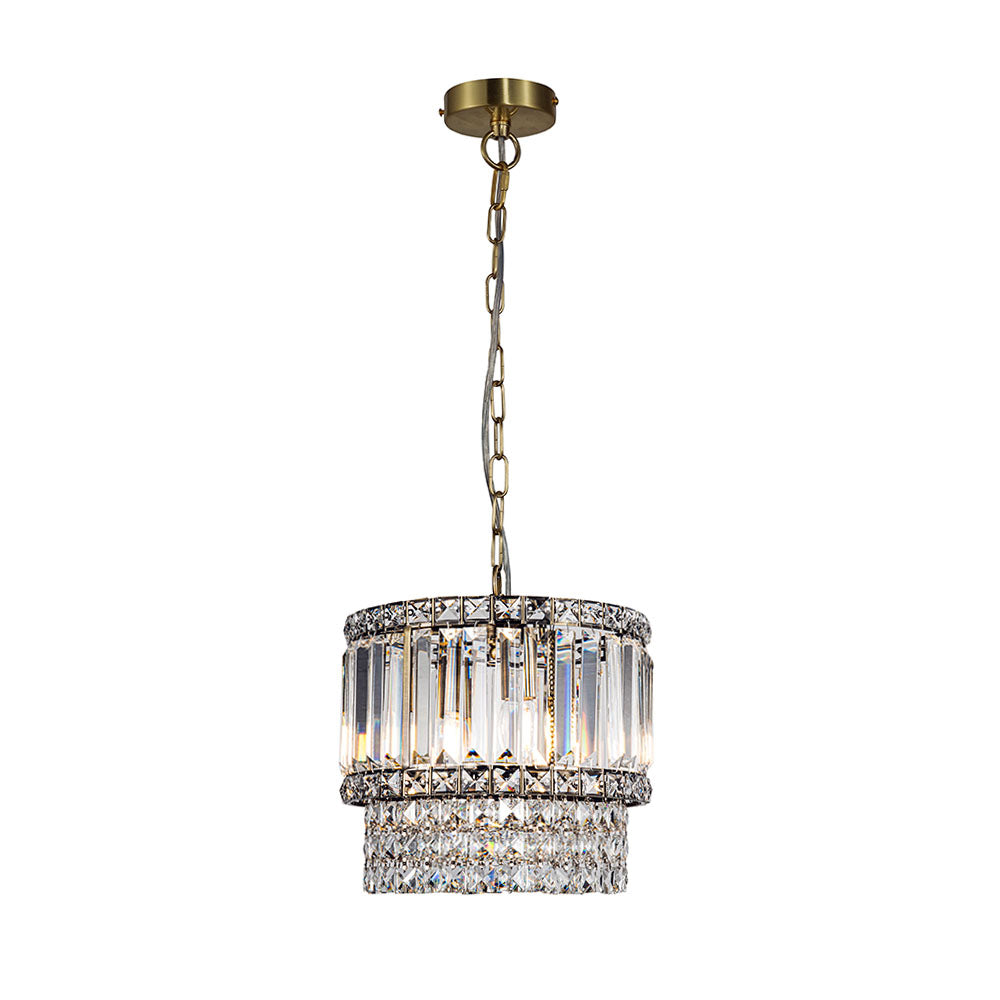 ISLA 3 Light Antique Brass with Crystal