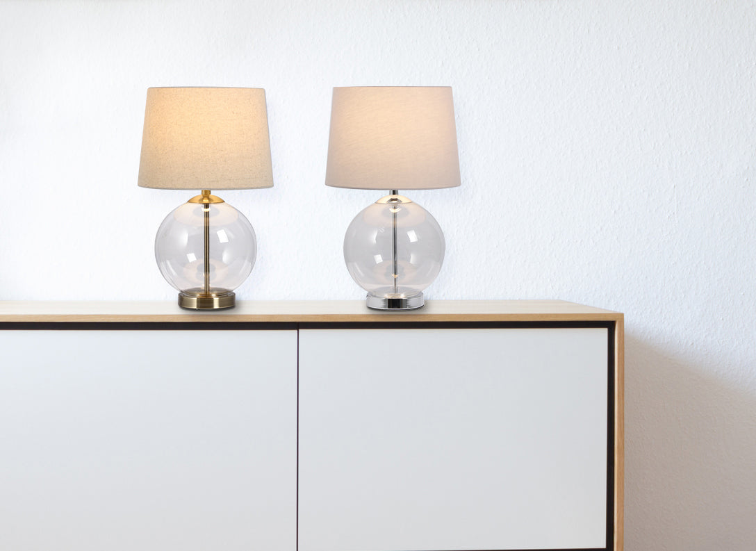 Lewis Polished Chrome Table Lamp with Shade