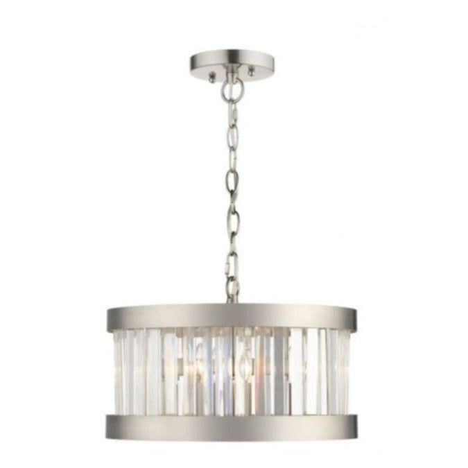 Pandora 3 Light Crystal Pendant Satin Chrome