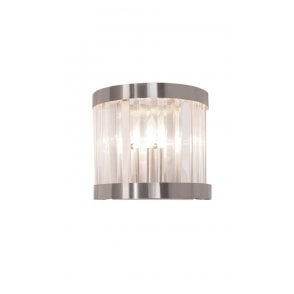 Pandora 1 Light Crystal Wall Light Satin Chrome