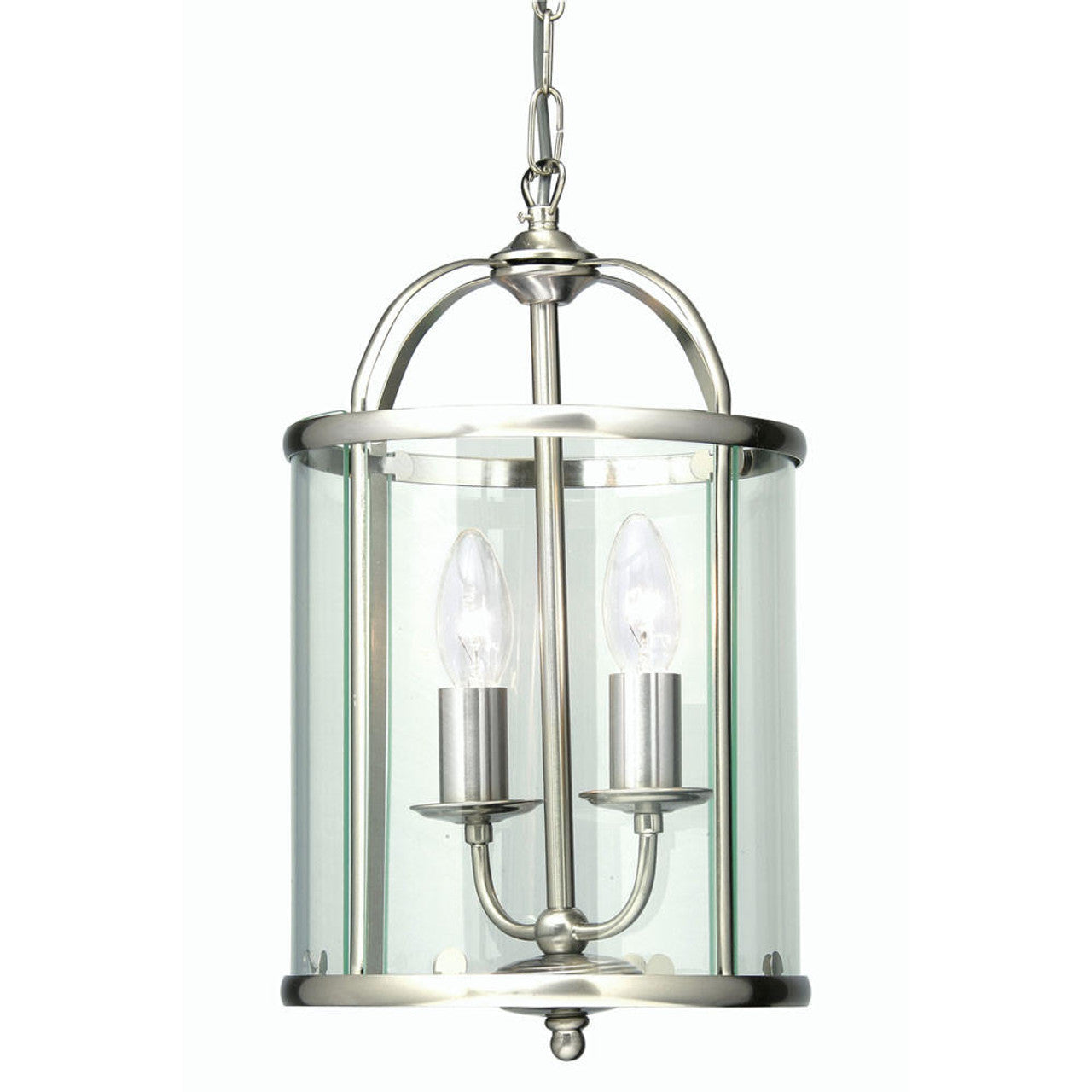 Fern Ceiling Lantern Antique Chrome 2 Light