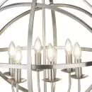 Orbit 6LT Pendant - Satin Silver Metal
