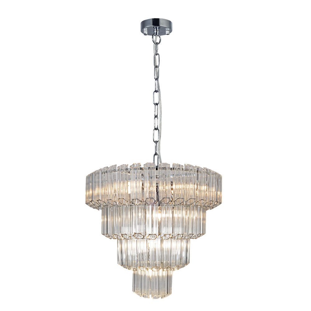Pierre 11 Light Polished Chrome Crystal Ceiling Pendant