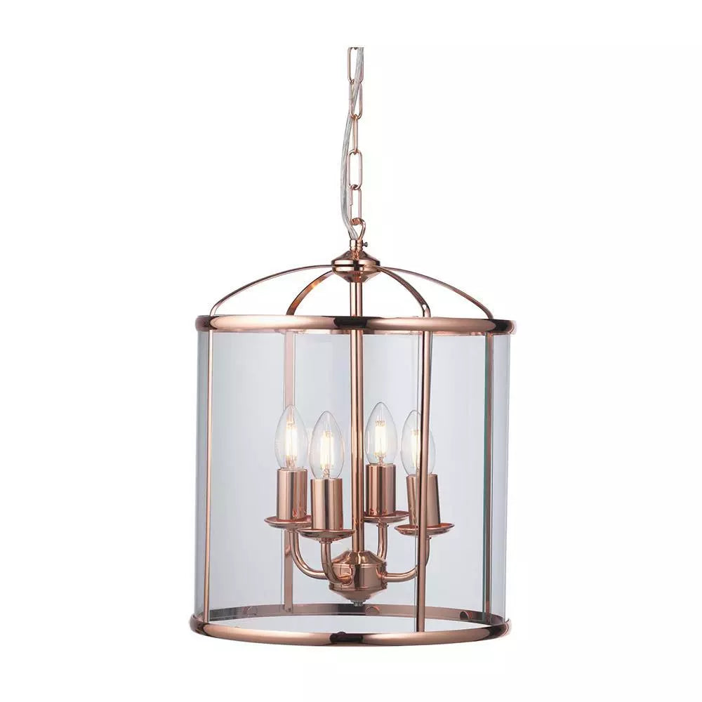 Fern Ceiling Lantern Copper 4 Light