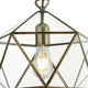 Fairfax Antique Brass Prism Shaped Lantern