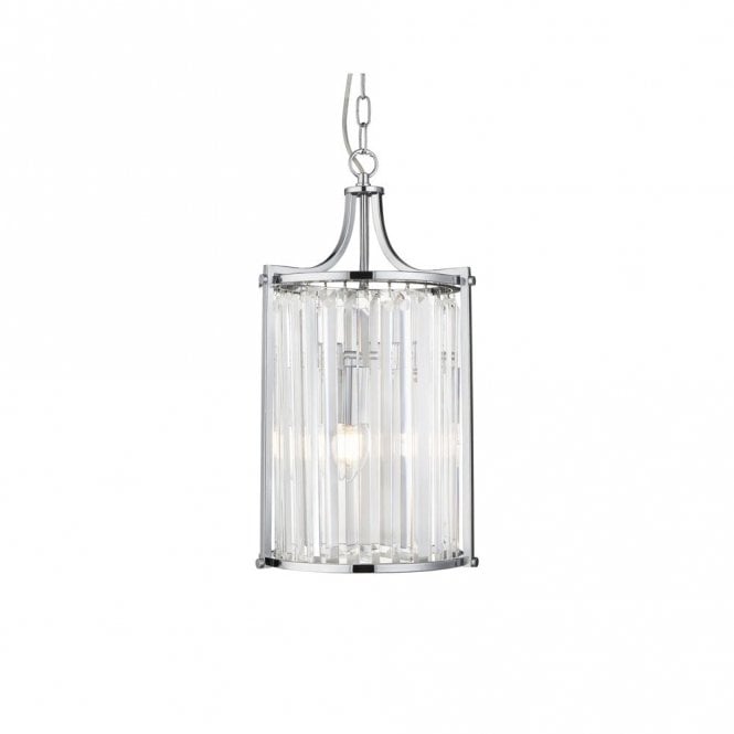 Victoria 2LT Pendant - Chrome Metal & Clear Crystal