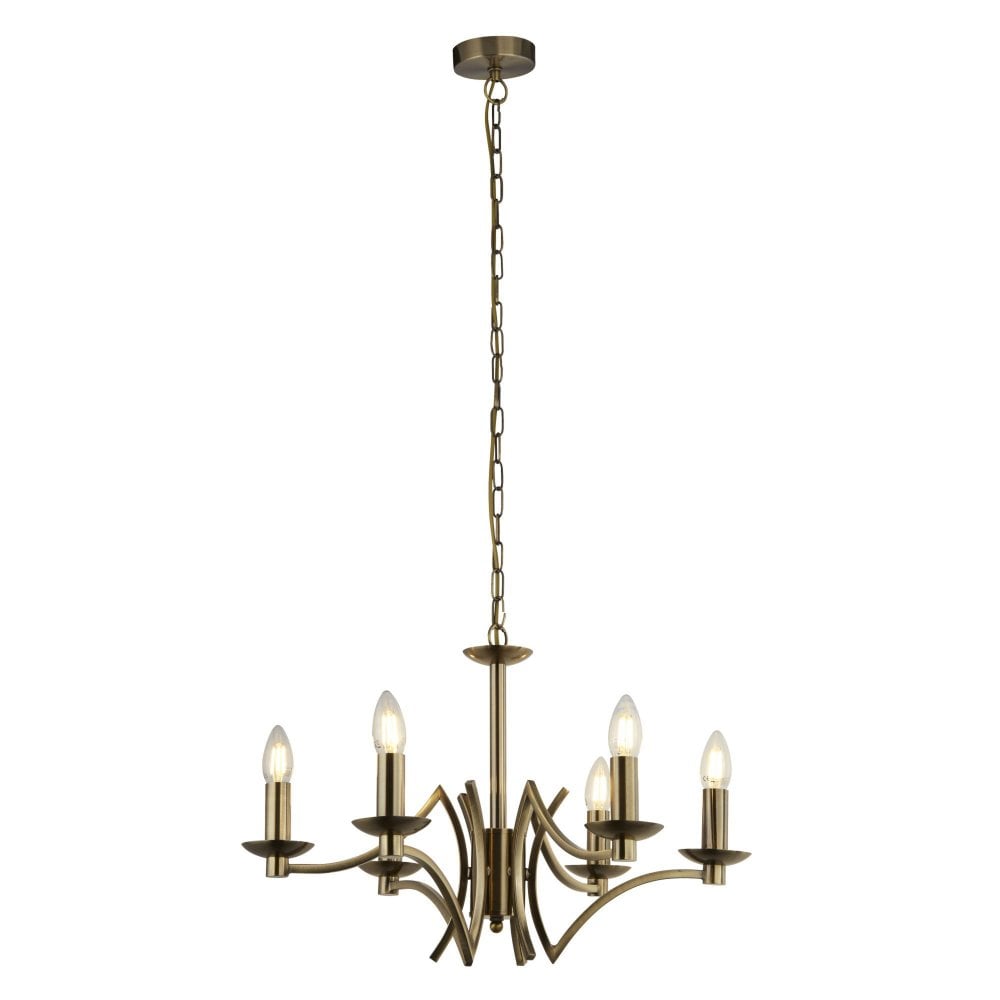 Ascot 6LT Pendant- Antique Brass