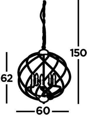 Flow 5LT Pendant - Black Metal & Bronze