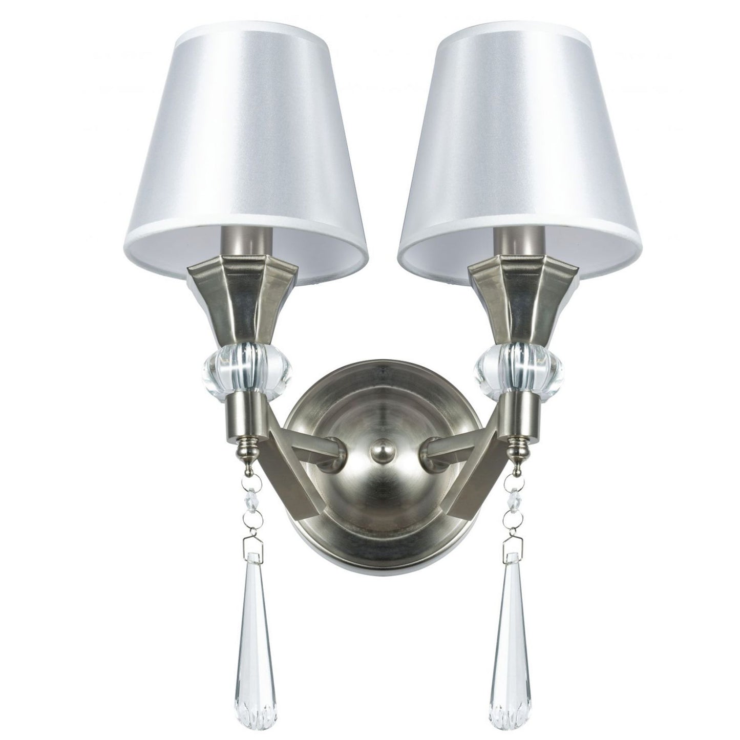 Sophia 2 Light Crystal Wall Light Satin Chrome