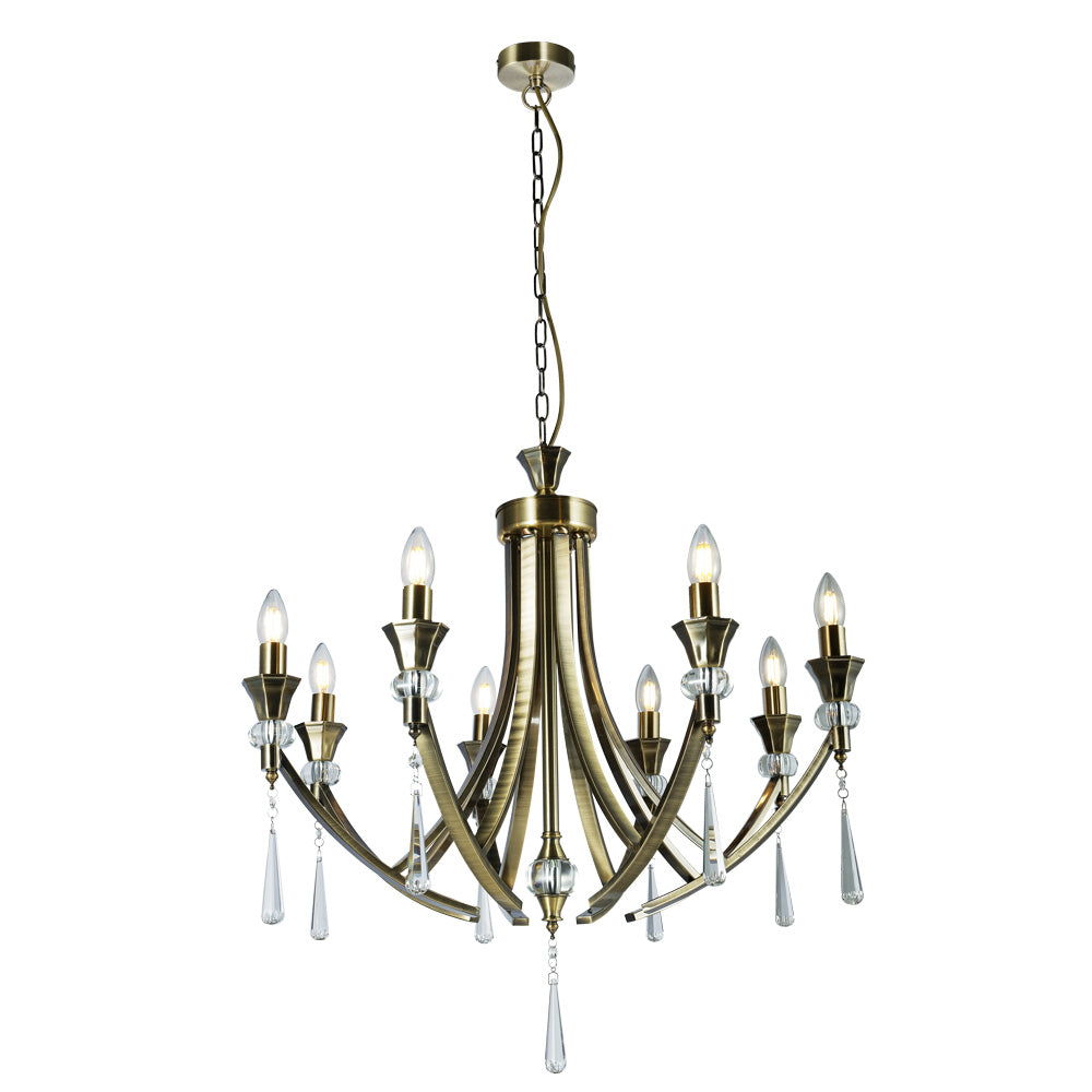 Sophia 8 Light Crystal Ceiling Light Antique
