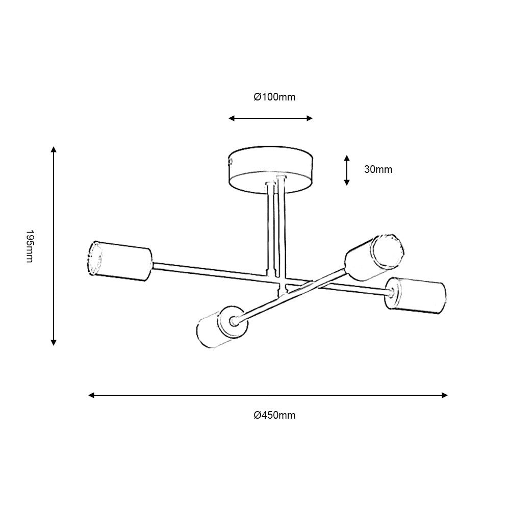 Chanin 4 Light Semi-Flush