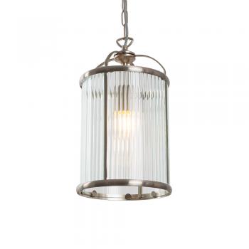 FERN LANTERN WITH RIBBED GLASS