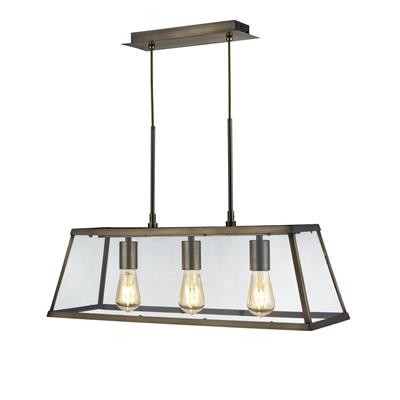 Voyager 3Lt Bar Pendant - Antique Brass