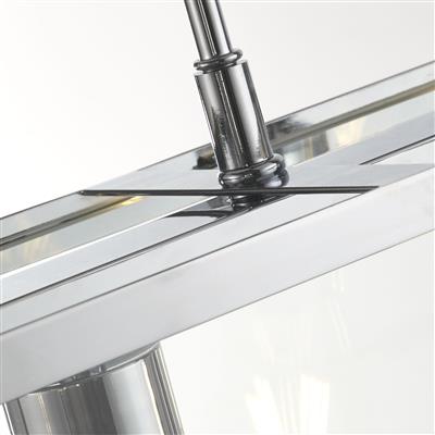 Voyager 3Lt Bar Pendant - Chrome Metal & Glass