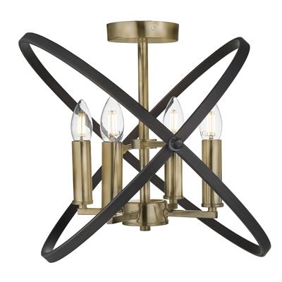 HOOPLA 4LT SEMI-FLUSH - BRONZE METAL