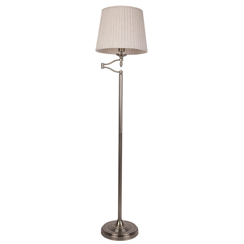 Antique Brass Floor Lamp with Cream Shade