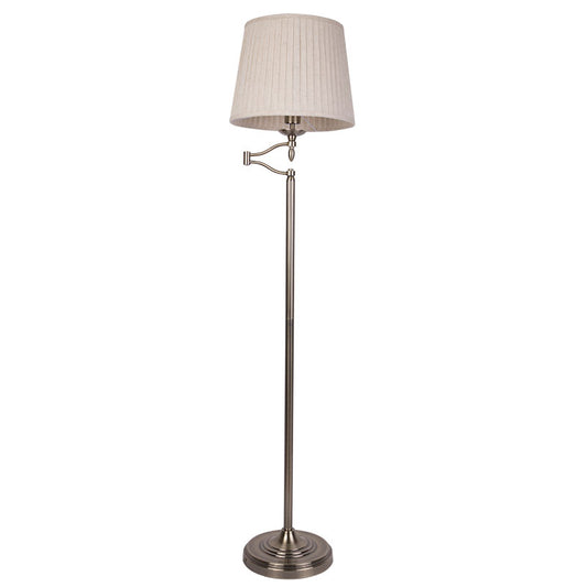 Antique Brass Floor Lamp with Cream Shade