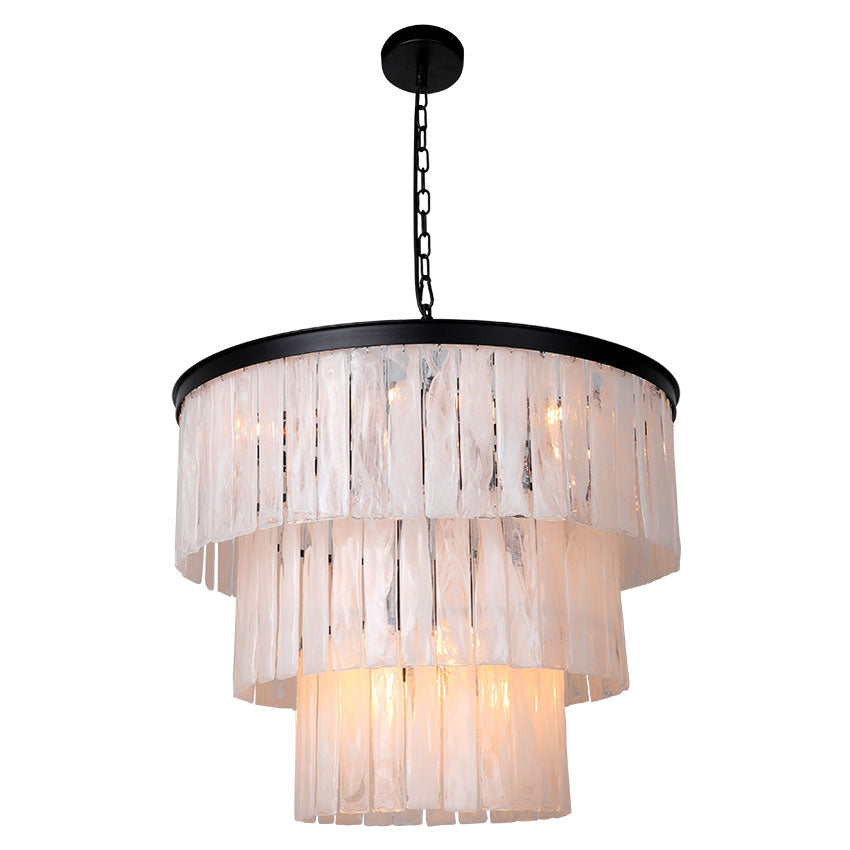 Elysian Glow Pendant Matt Black 12 light chandelier