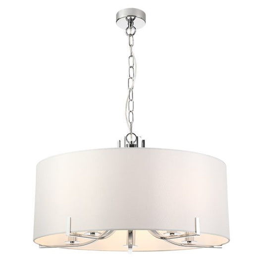 5L CHROME PENDANT C/W WHITE SHADE