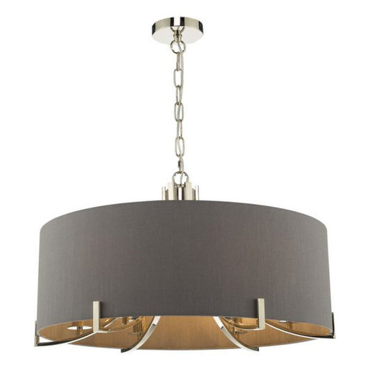 5L CHROME PENDANT C/W GREY OR WHITE SHADE