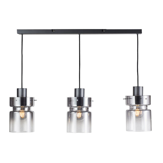 MATT GREY w/ SMOKE GLASS CAMDEN PENDANT FITTING