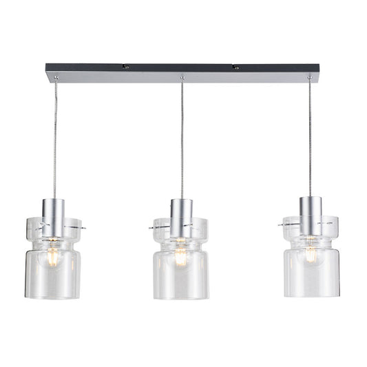 SILVER FINISH w/ CLEAR GLASS CAMDEN PENDANT FITTING