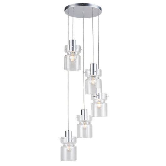 SILVER FINISH w/ CLEAR GLASS CAMDEN PENDANT FITTING