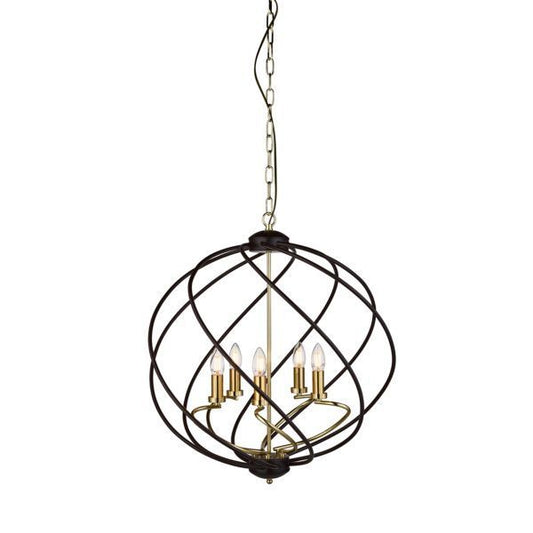 Flow 5LT Pendant - Black Metal & Bronze