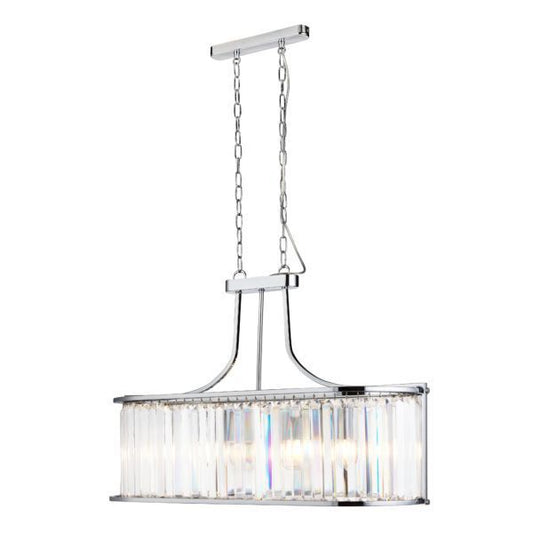 Victoria 5LT Pendant - Chrome Metal & Clear Crystal