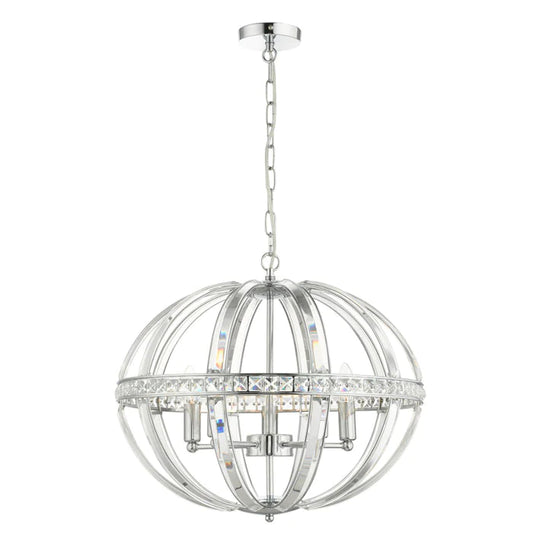 Laura 5 Light Oval Pendant Polished Chrome