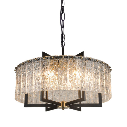 Ariana 6 Light Matt Black and Gold Pendant