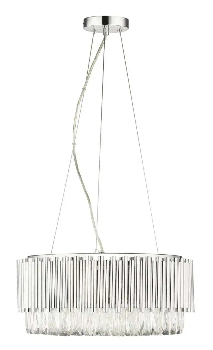 Astoria 13 Light Crystal Pendant with Polished Chrome Bars